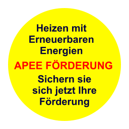 Heizen mit  Erneuerbaren  Energien Sichern sie  sich jetzt Ihre  Förderung APEE FÖRDERUNG